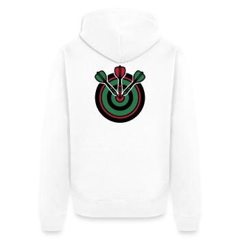 Dartboard Pfeile Logo - Unisex Premium Bio Zip Hoodie - Weiß - Hinten - Thijin (182cm)