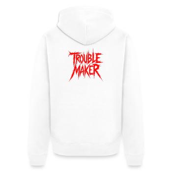 Troublemaker Frechdachs Rabauke Geschwister Kinder - Unisex Premium Bio Zip Hoodie - Weiß - Hinten - Thijin (182cm)