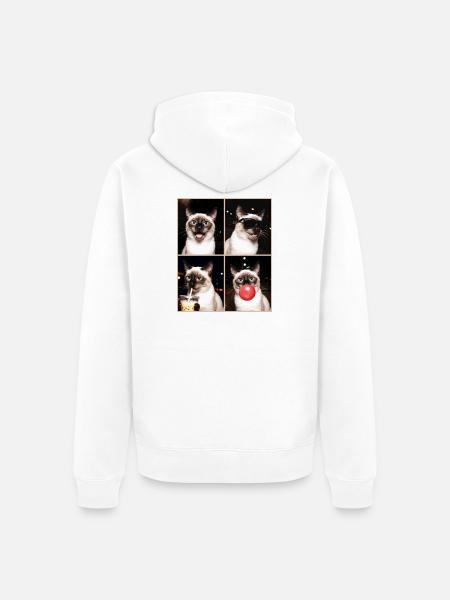 Katzen Siam Katze - Unisex Premium Bio Zip Hoodie - Weiß