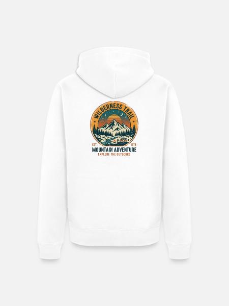 Wilderness Trail Mountain Adventure - Unisex Premium Bio Zip Hoodie - Weiß