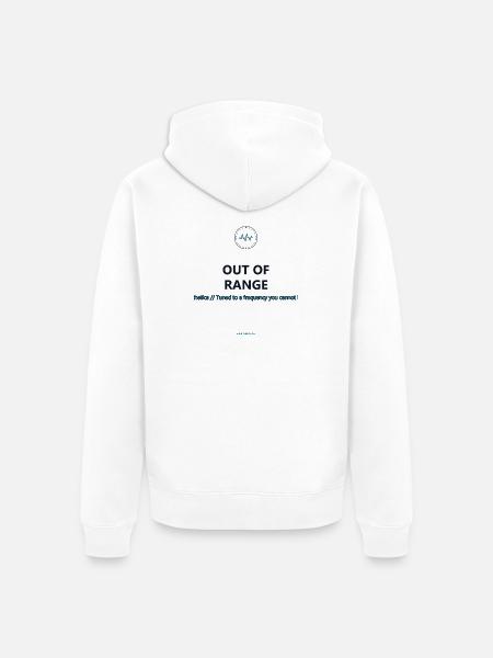 Out Of Range · helle Kleidung - Unisex Premium Bio Zip Hoodie - Weiß