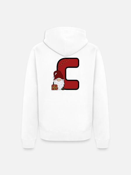 Weihnachts-C mit Santa und Geschenk - Unisex Premium Bio Zip Hoodie - Weiß
