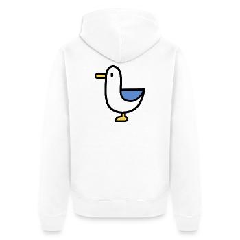 Möwe Piktogramm - Unisex Premium Bio Zip Hoodie - Weiß - Hinten - Thijin (182cm)