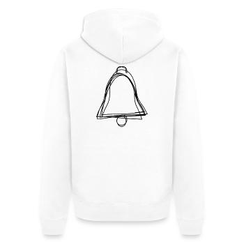 Glocke handgezeichnet - Unisex Premium Bio Zip Hoodie - Weiß - Hinten - Thijin (182cm)