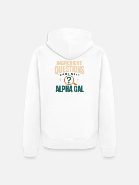 Alpha-gal-syndrom Alpha-gal-allergie Rotes Fleisch - Unisex Premium Bio Zip Hoodie - Weiß