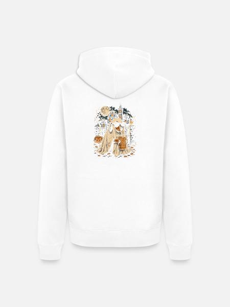 Geisterhund Halloween-Gestalt - Unisex Premium Bio Zip Hoodie - Weiß
