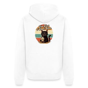 Funny Sarcastic Fun Fact I Don't Care - Unisex Premium Bio Zip Hoodie - Weiß - Hinten - Thijin (182cm)