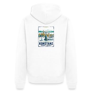Konstanz Germany Bodensee Skyline Novelty For - Unisex Premium Bio Zip Hoodie - Weiß - Hinten - Thijin (182cm)