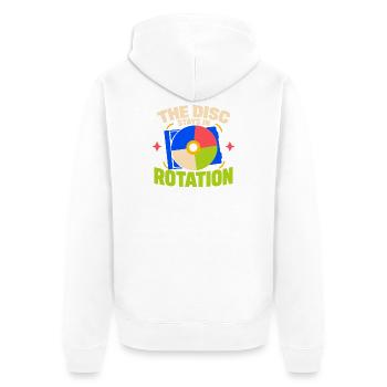 Cd-sammler Kompaktplatte Physisches Medium - Unisex Premium Bio Zip Hoodie - Weiß - Hinten - Thijin (182cm)