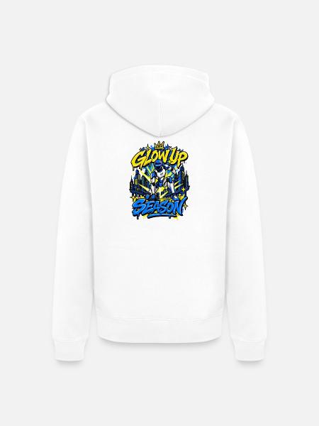 Athlete Robot: Brillo-Saison - Unisex Premium Bio Zip Hoodie - Weiß