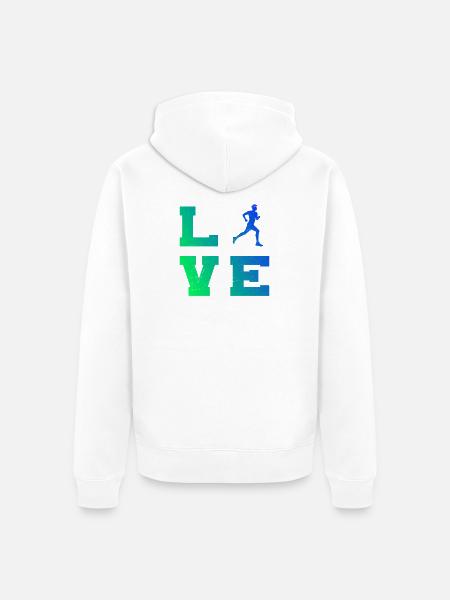 Geschenkidee für einen Running mit Running - Unisex Premium Bio Zip Hoodie - Weiß