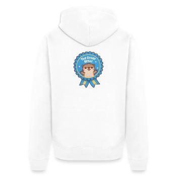 Das Otter Best Cute Otter Blue Badge Award Ribbon - Unisex Premium Bio Zip Hoodie - Weiß - Hinten - Thijin (182cm)