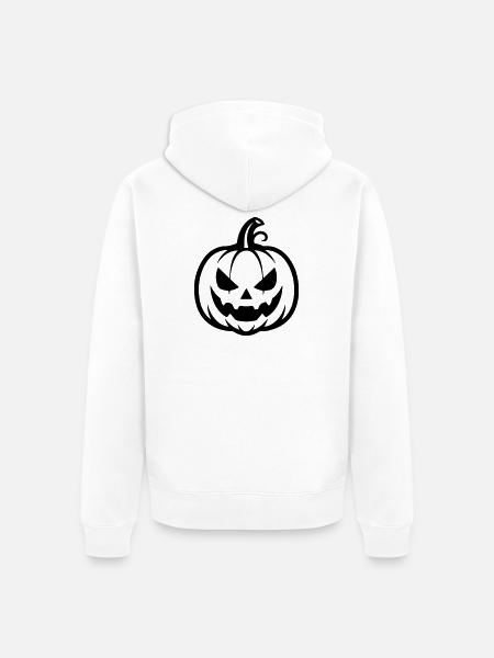 Kürbis Kopf - Unisex Premium Bio Zip Hoodie - Weiß