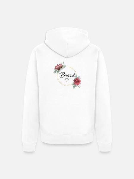 Braut Herz Rosenkranz - Unisex Premium Bio Zip Hoodie - Weiß