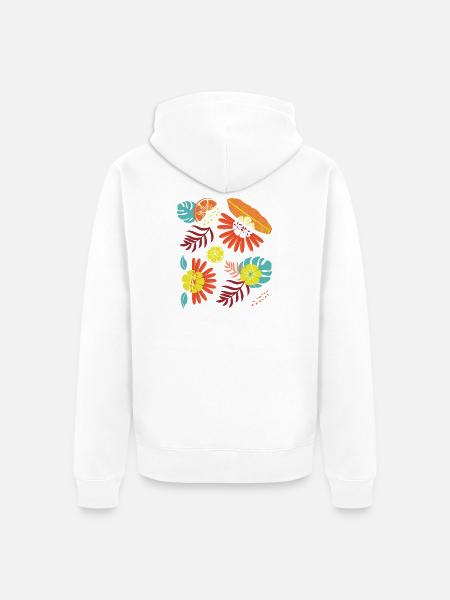 Tropical - Unisex Premium Bio Zip Hoodie - Weiß