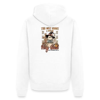 Halloween ist kein Geist wie der Heilige Geist - Unisex Premium Bio Zip Hoodie - Weiß - Hinten - Thijin (182cm)