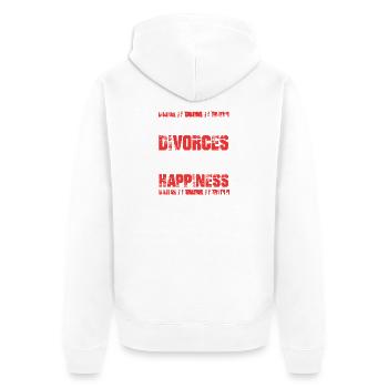 Scheidung - Unisex Premium Bio Zip Hoodie - Weiß - Hinten - Thijin (182cm)