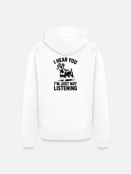 Schnauzer Sprüche Lustiges Schnauzer Geschenk - Unisex Premium Bio Zip Hoodie - Weiß
