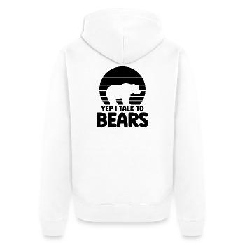 Bärensilhouette Statement - Unisex Premium Bio Zip Hoodie - Weiß - Hinten - Thijin (182cm)