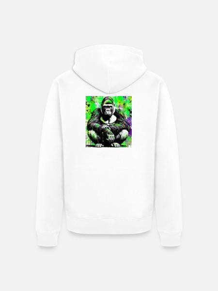 Gorilla - Unisex Premium Bio Zip Hoodie - Weiß