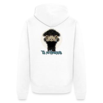 TU M'ÉMUS (Vogel, Emotion) - Unisex Premium Bio Zip Hoodie - Weiß - Hinten - Thijin (182cm)