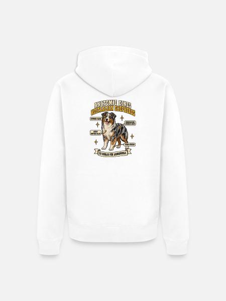 Anatomie eines Australian Shepherds - Unisex Premium Bio Zip Hoodie - Weiß