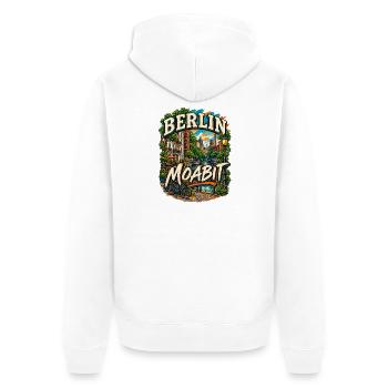 Berlin Moabit – Urbaner Kiez - Unisex Premium Bio Zip Hoodie - Weiß - Hinten - Thijin (182cm)