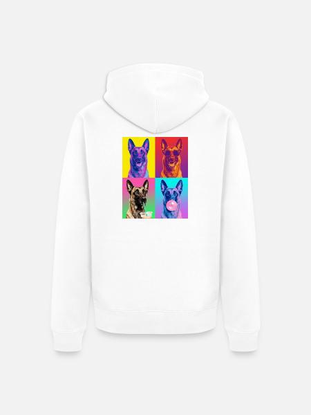 Hunde Belgian Malinois Hund - Unisex Premium Bio Zip Hoodie - Weiß