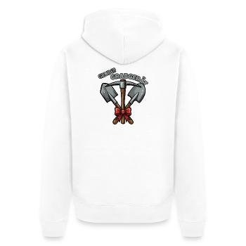 Das Gruben Grabgerät - Unisex Premium Bio Zip Hoodie - Weiß - Hinten - Thijin (182cm)