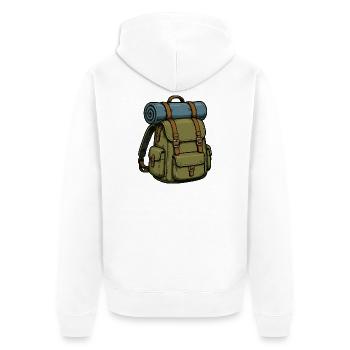 rucksack - Unisex Premium Bio Zip Hoodie - Weiß - Hinten - Thijin (182cm)