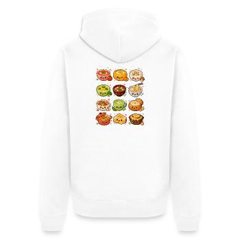 Kawaii Suppen | Soulfood & Küche - Unisex Premium Bio Zip Hoodie - Weiß - Hinten - Thijin (182cm)