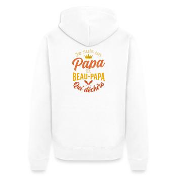 Papa und Stiefvater, die großartig sind - Unisex Premium Bio Zip Hoodie - Weiß - Hinten - Thijin (182cm)