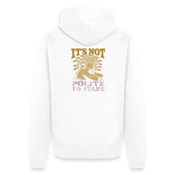 Es Ist Unhöflich Zu Starren Medusa Schlangenhaare - Unisex Premium Bio Zip Hoodie - Weiß - Hinten - Thijin (182cm)