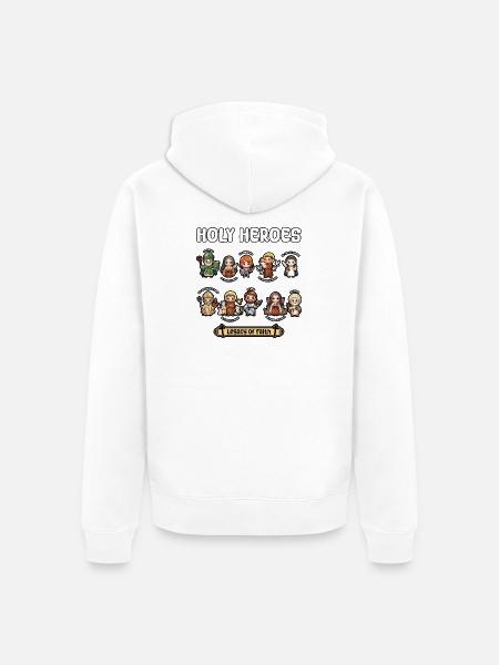 Heiliger Helden, Allerheiligen, westlicher Christ - Unisex Premium Bio Zip Hoodie - Weiß