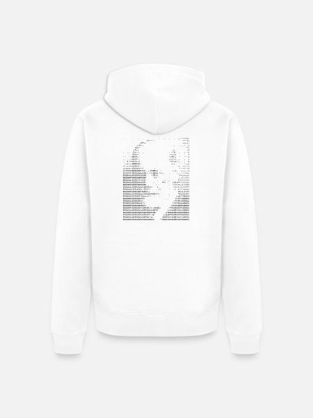 Freud ASCII Kunstporträt - Unisex Premium Bio Zip Hoodie - Weiß