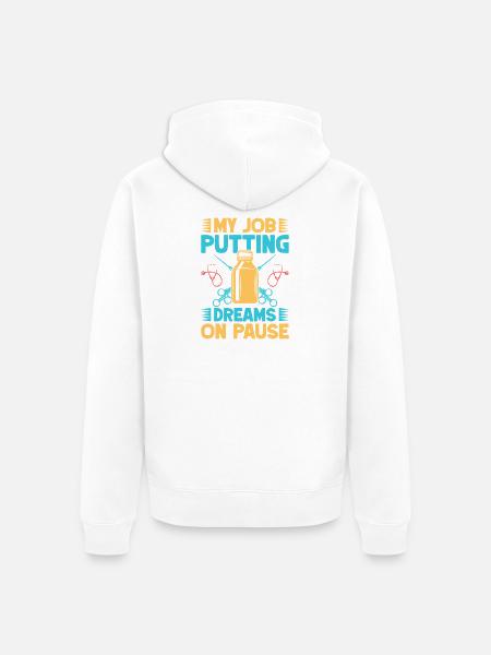 Anesthesiologist Dreams On Pause Anesthesia - Unisex Premium Bio Zip Hoodie - Weiß