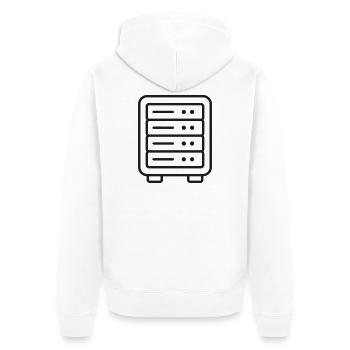 Server-Racklinien-Symbol - Unisex Premium Bio Zip Hoodie - Weiß - Hinten - Thijin (182cm)