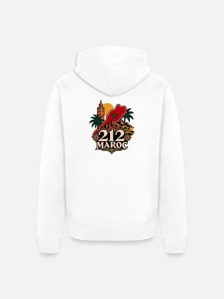 212 Marokko - Unisex Premium Bio Zip Hoodie - Weiß