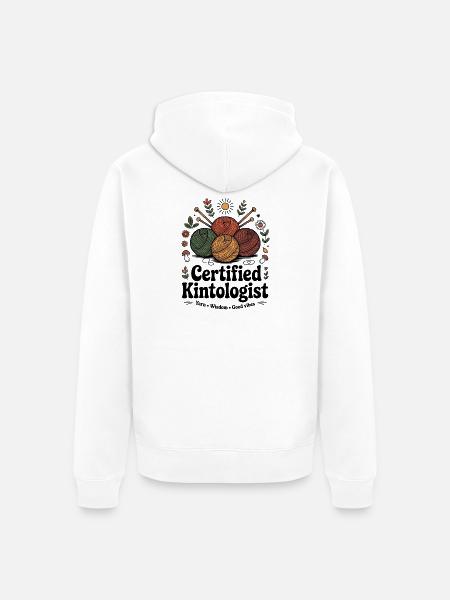 Knitting Lover – Yarn & Stricken Design - Unisex Premium Bio Zip Hoodie - Weiß