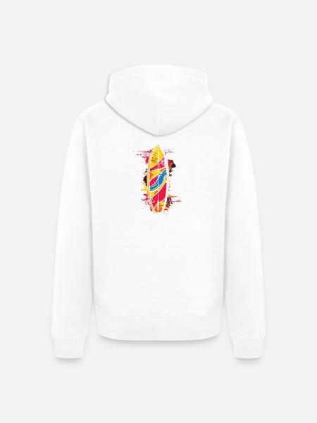 Surfbrett Graffiti - Unisex Premium Bio Zip Hoodie - Weiß