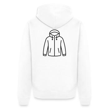 Shell Jacket Line Icon - Unisex Premium Bio Zip Hoodie - Weiß - Hinten - Thijin (182cm)