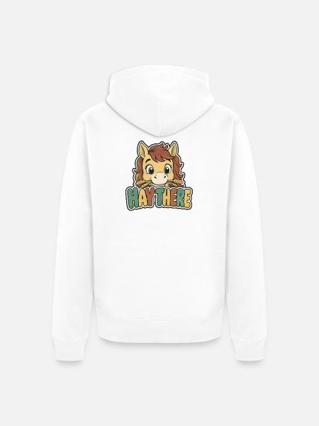 Reiten Kinder - Unisex Premium Bio Zip Hoodie - Weiß