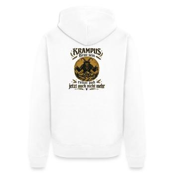 Krampus Maske | Krampus Kostüm Germanische Krampl - Unisex Premium Bio Zip Hoodie - Weiß - Hinten - Thijin (182cm)