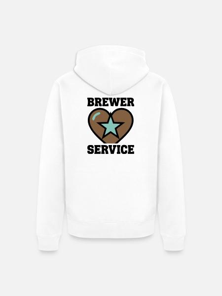 Brewer Service Herz Abzeichen - Unisex Premium Bio Zip Hoodie - Weiß
