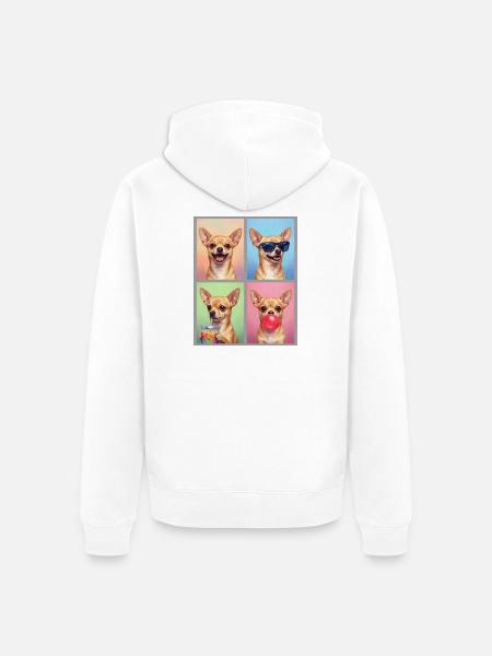 Hunde Chihuahua Hund - Unisex Premium Bio Zip Hoodie - Weiß
