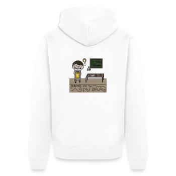 Der fälschende Philosoph - Unisex Premium Bio Zip Hoodie - Weiß - Hinten - Thijin (182cm)