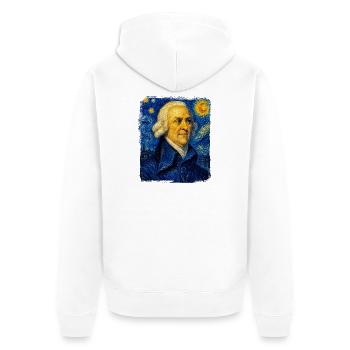 Adam Smith Sternennächte - Unisex Premium Bio Zip Hoodie - Weiß - Hinten - Thijin (182cm)