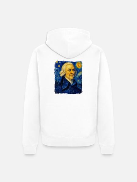 Adam Smith Sternennächte - Unisex Premium Bio Zip Hoodie - Weiß