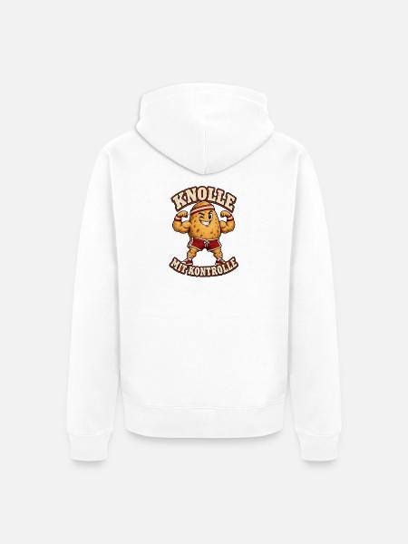 Knolle mit Kontrolle – Kartoffel Fitness - Unisex Premium Bio Zip Hoodie - Weiß