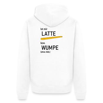Ist mir Latte bzw Wumpe - Unisex Premium Bio Zip Hoodie - Weiß - Hinten - Thijin (182cm)